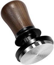 Stampatore di caffè 54 mm - Pressione costante 30 lbs - Base antirughe - Piattaforma livellatrice - Estrazioni consistenti - Legno di noce - Tamper