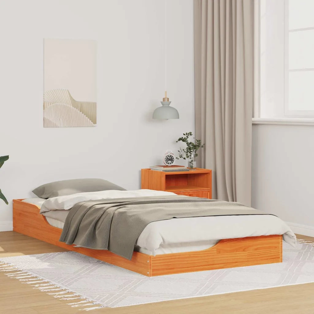 Struttura del letto Marrone cerato 100 x 210 cm Pino massello
