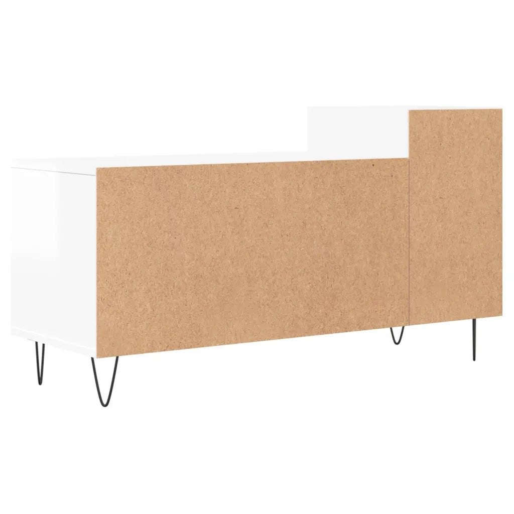 Mobile Porta TV-Mobile per TV-Credenza TV Bianco Lucido 100x35x55 cm in Legno Multistrato 832136