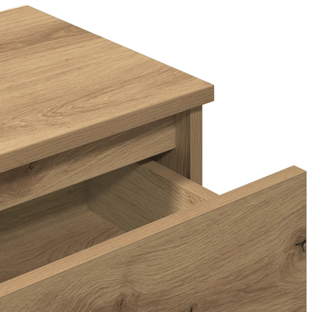 Comodini 2pz Rovere Artigianale 40x30x39cm in Legno Multistrato 856409