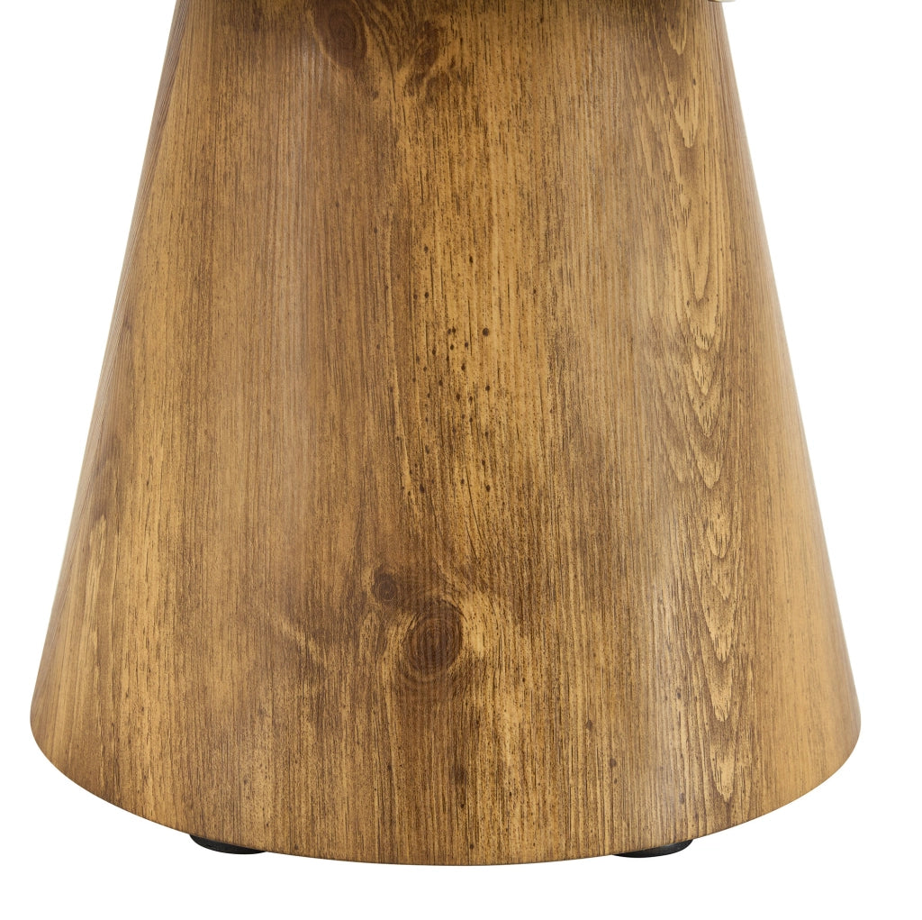 Tavolino rotondo in MDF effetto legno; resistente fino a 120 kg; naturale