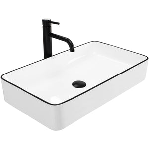 Lavabo Da Appoggio Rea Denis Black Edge