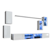 Set di mobili da soggiorno SWITCH XXV design, colore bianco lucido.