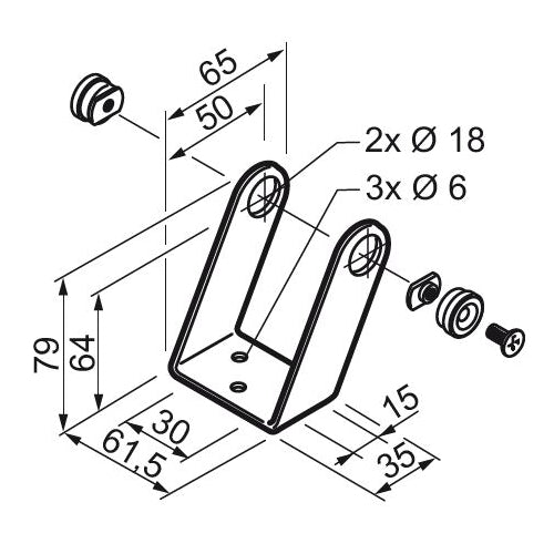STAFFA SUPPORTO ATTUATORE MINGARDI 2700658 AUTOMAZIONE AUTOMATISMI ORIGINALE