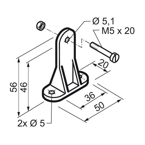 STAFFA ATTACCO A "T" MINGARDI 2700101 AUTOMAZIONE AUTOMATISMI ORIGINALE GARANZIA
