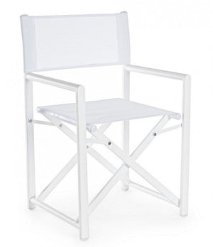 Set 2 Sedie Regista da Giardino 48x56x86h cm Taylor Bianco