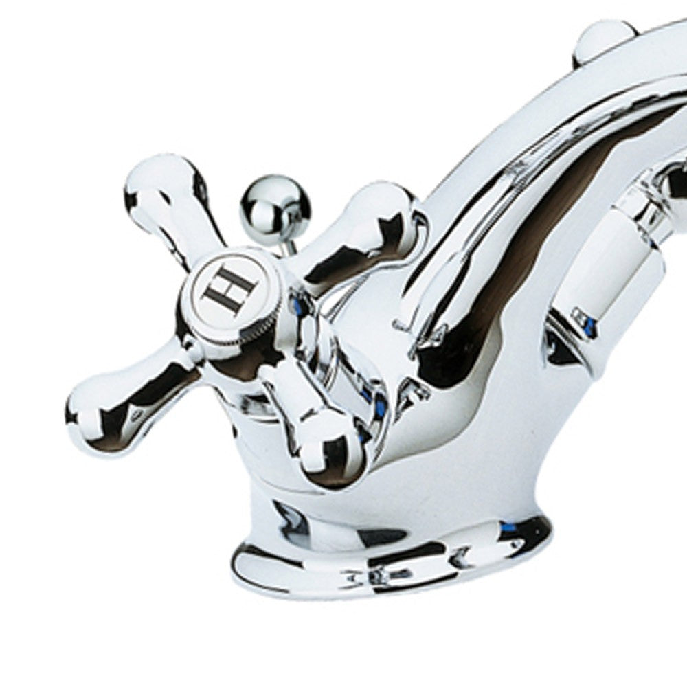 Rubinetto stile retro per lavabo serie liberty con scarico 1pollice1/4 liberty