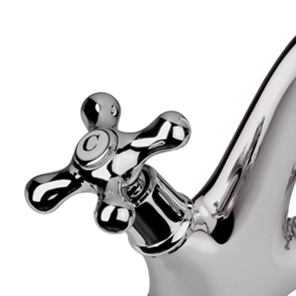 Rubinetto monoforo lavabo in stile retro con scarico click clack liberty