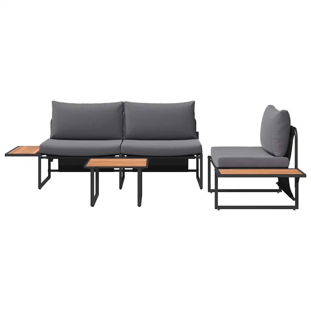 Set da Pranzo per Giardino 3 pcs Antracite Acciaio 3335891