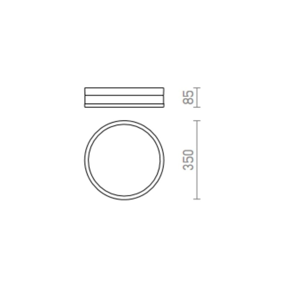 Plafoniera CIRA LED 35 da soffitto  vetro opalino/cromo 230V LED 24W IP44  3000K