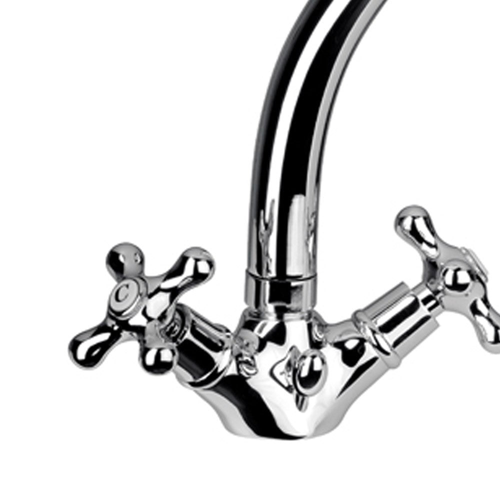 Rubinetto tradizionale lavello con canna alta fusa e scarico - serie liberty