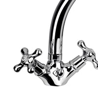 Rubinetto tradizionale lavello con canna alta fusa e scarico - serie liberty