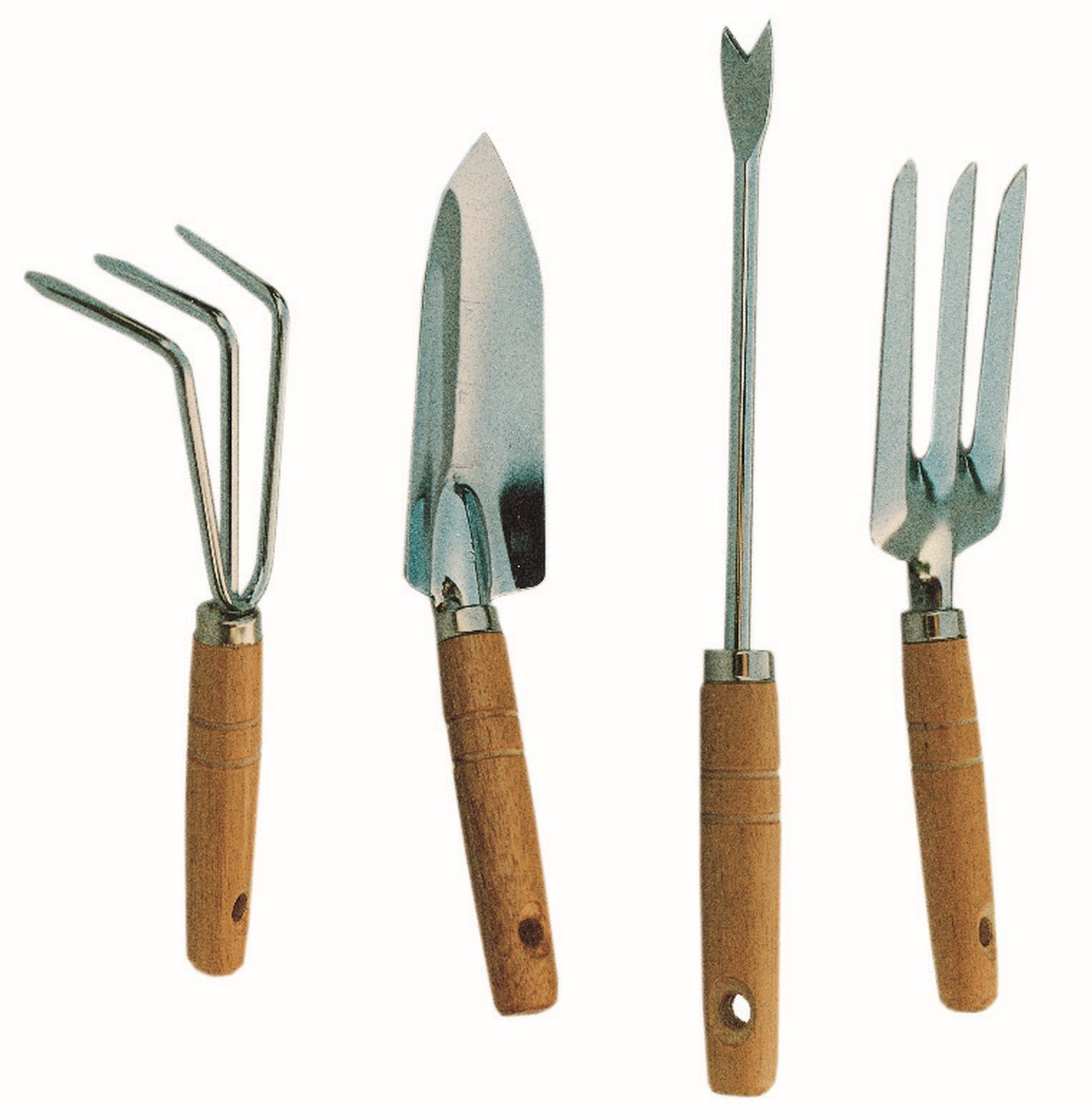 set 4 attrezzini da giardino manici legno imp19660 cod:ferx.2247