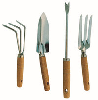 set 4 attrezzini da giardino manici legno imp19660 cod:ferx.2247