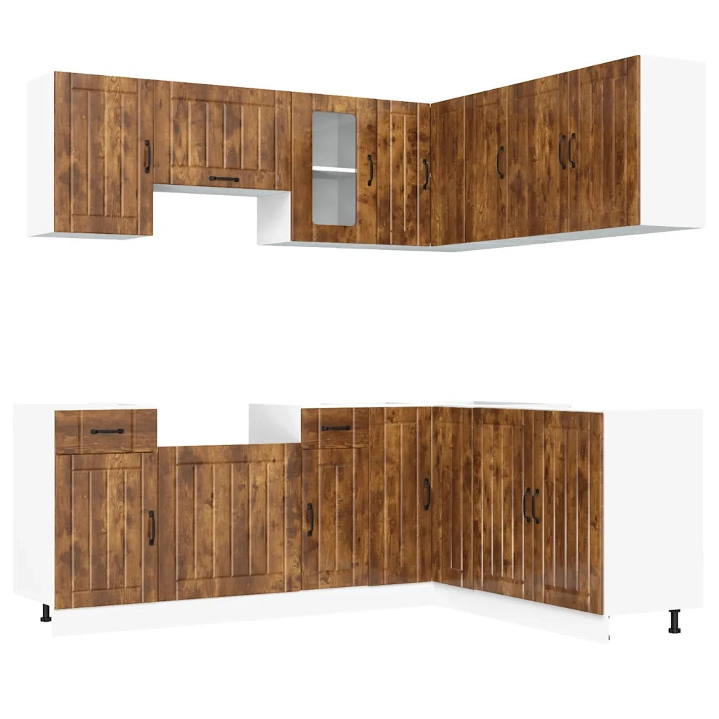 Set Mobili da Cucina 11 pz Lucca Rovere Fumo in Truciolato 3314956