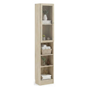 Libreria Greg, Scaffale da ufficio, Mobile portalibri, Biblioteca, 41x28 h203 cm, Quercia