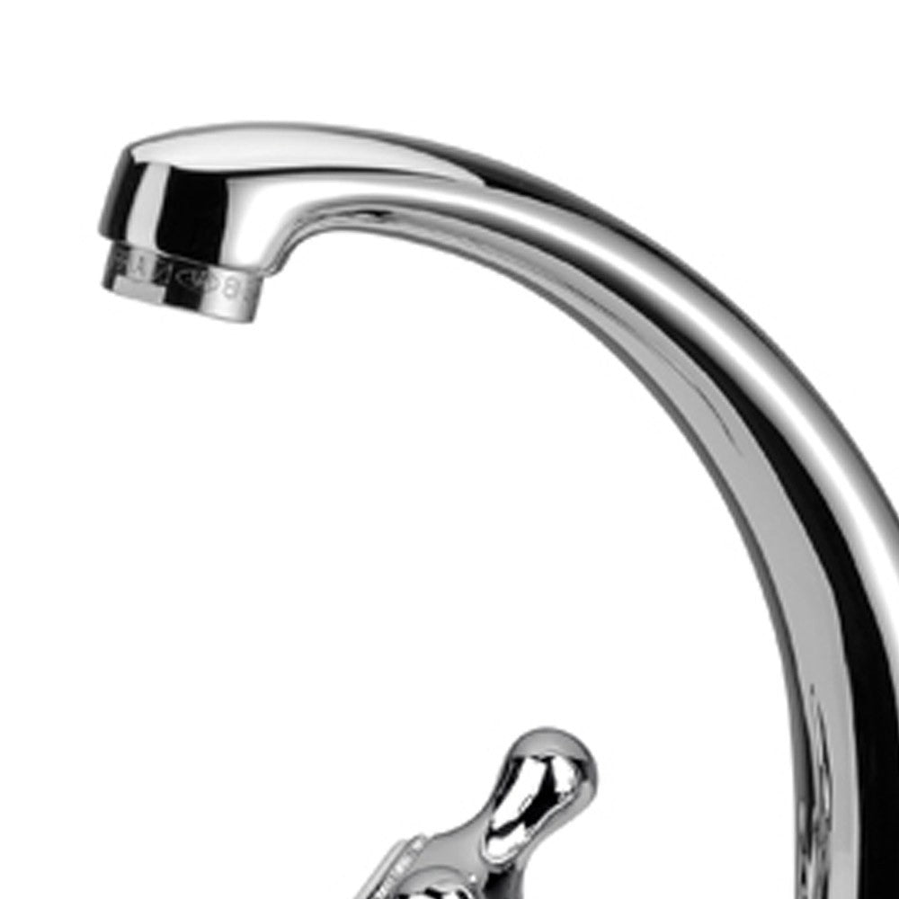 Rubinetto lavabo stile classico liberty con bocca pesante e scarico