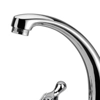 Rubinetto lavabo stile classico liberty con bocca pesante e scarico