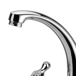 Rubinetto lavabo stile classico liberty con bocca pesante e scarico