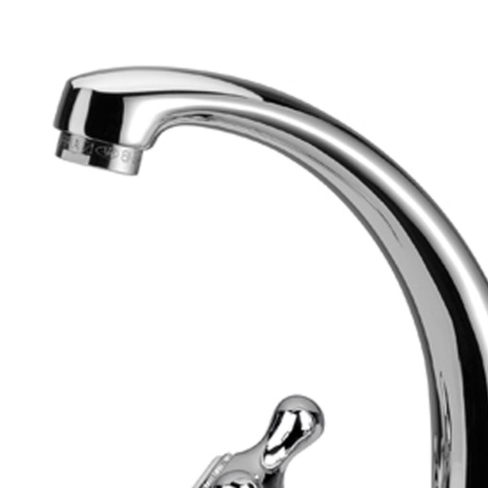 Rubinetto lavabo stile classico liberty con bocca pesante e scarico