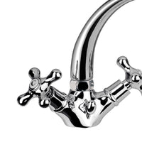 Rubinetto lavabo stile classico liberty con bocca pesante e scarico