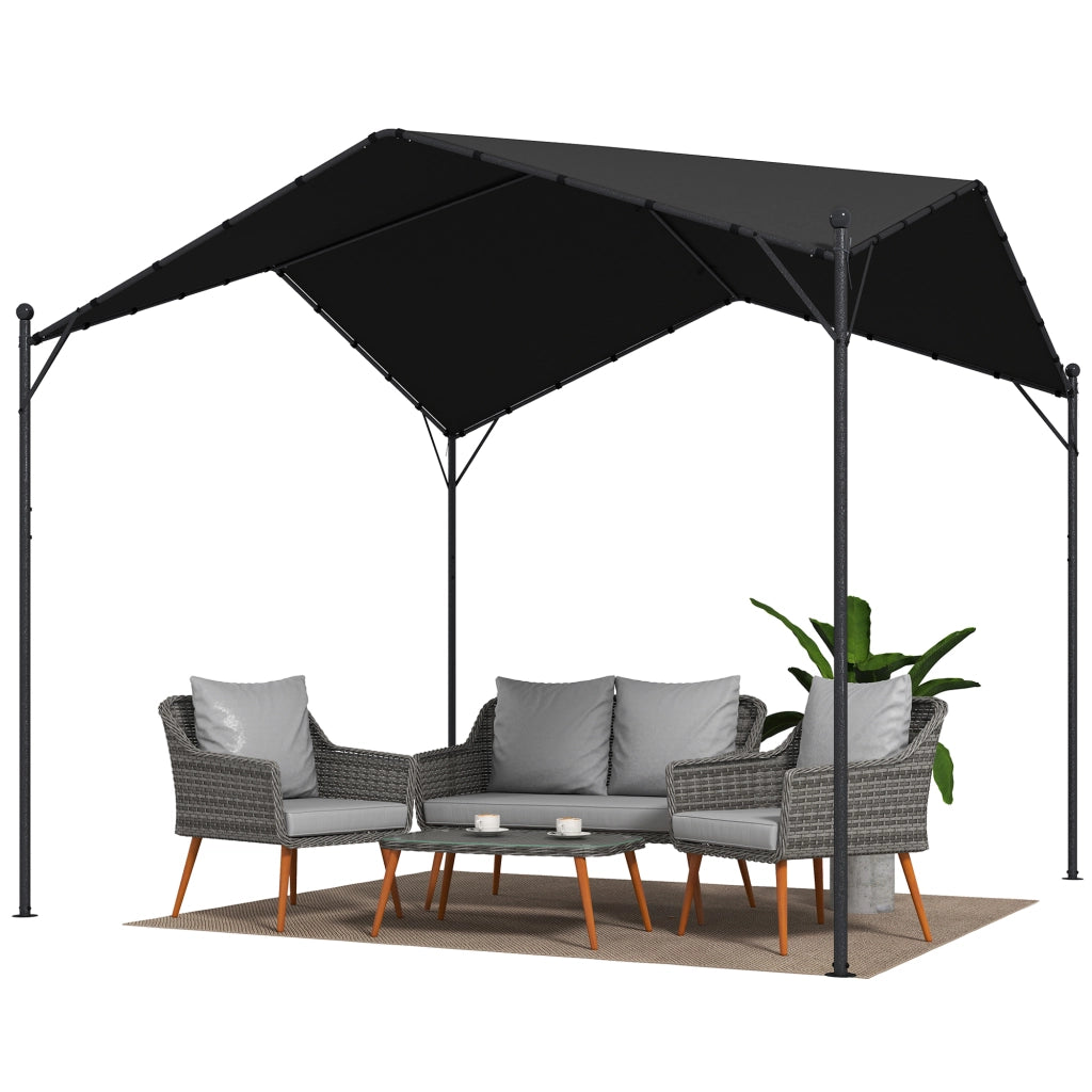 Pergola da giardino 3x3m con tetto a capanna ¨C zephmum ¨C grigio antracite in alluminio