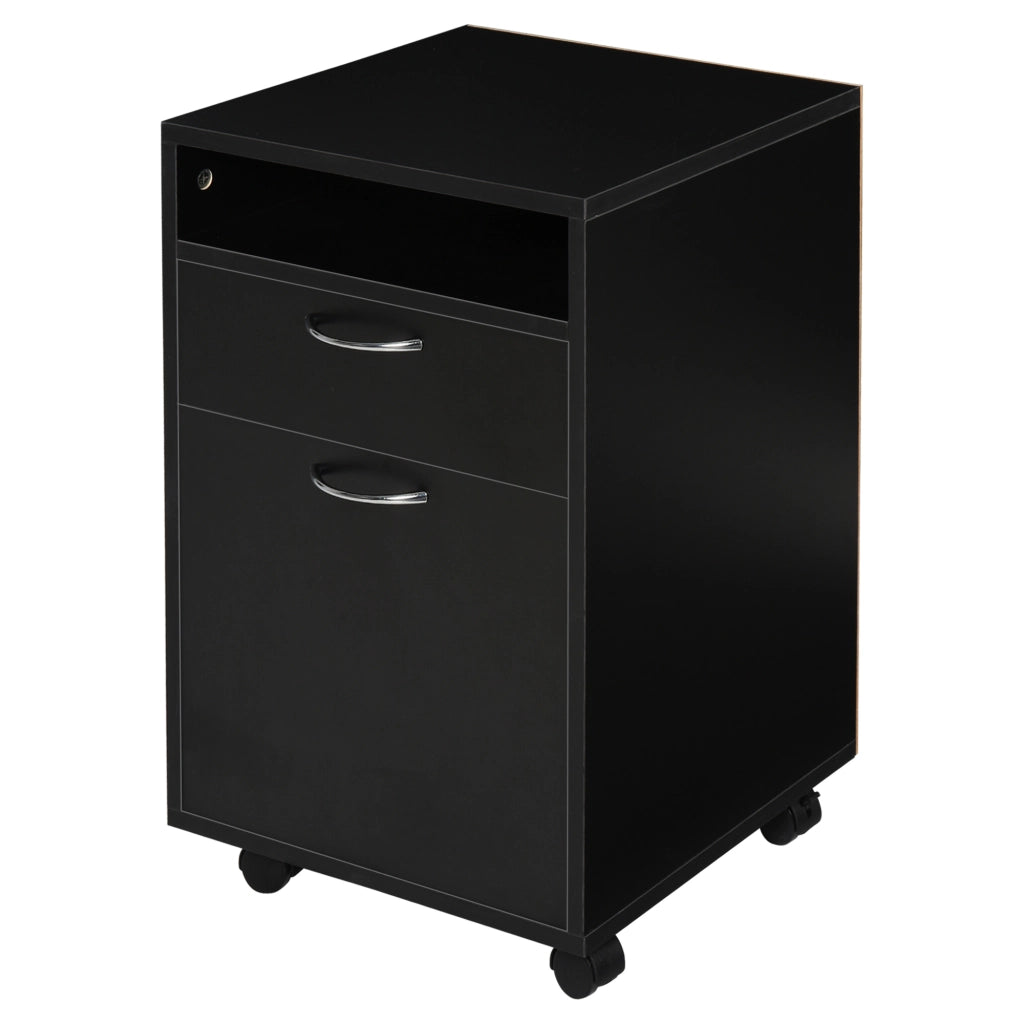 Scrivania con cassetti e ante ¨C zephmum ¨C 40x35x60 cm nero