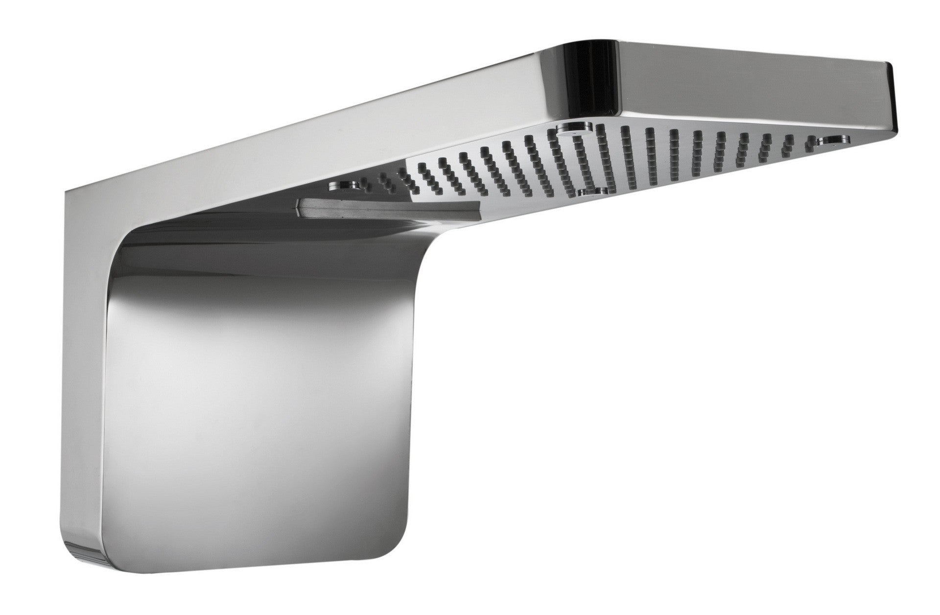 Soffione doccia a 3 getti, in acciaio con braccio integrato