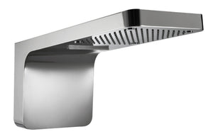 Soffione doccia a 3 getti, in acciaio con braccio integrato