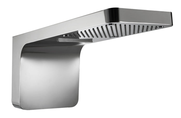 Soffione doccia a 3 getti, in acciaio con braccio integrato