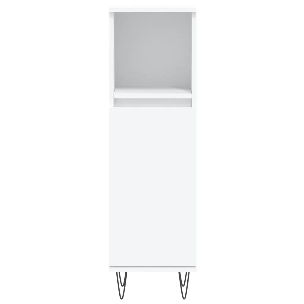 Armadietto da Bagno Bianco 30x30x100 cm in Legno Multistrato 831556