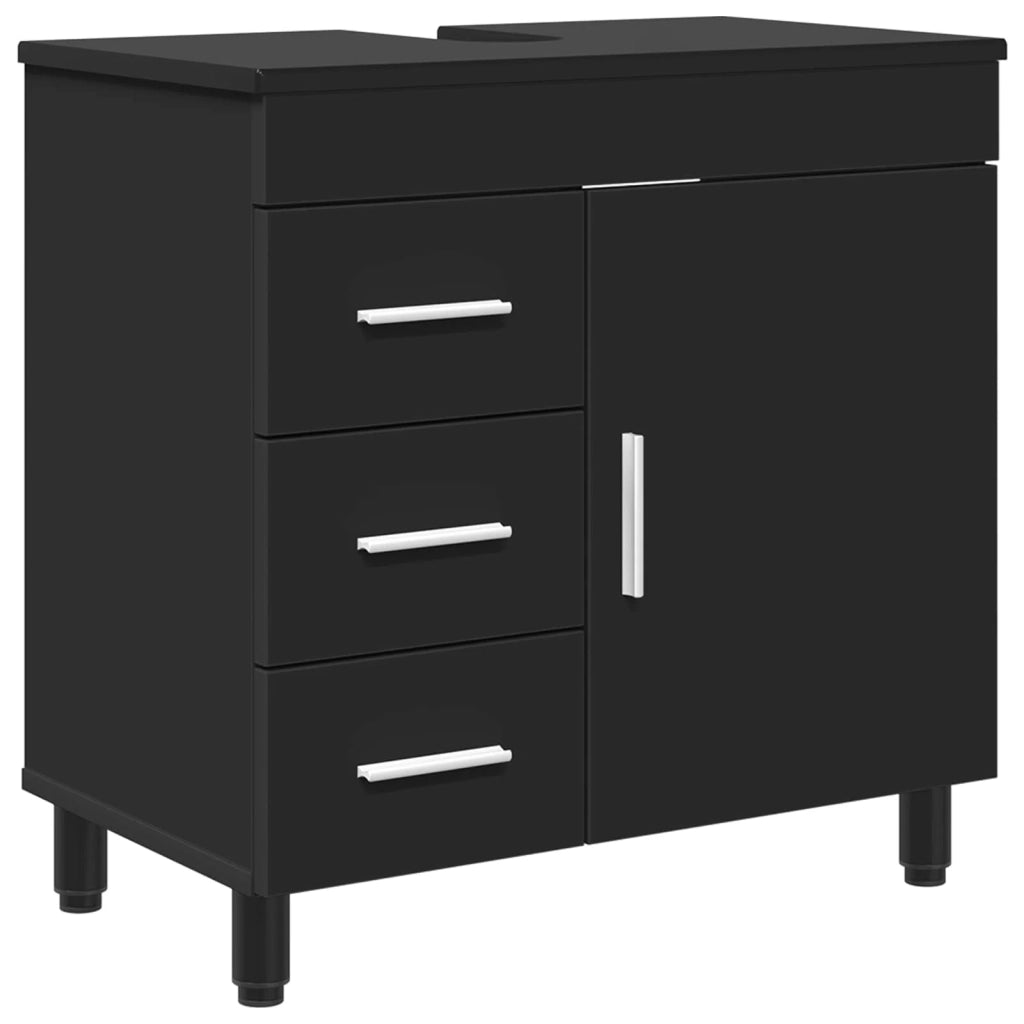 Mobile da bagno con lavabo con cassetto Nero 60 x 35 x 60 cm 889376