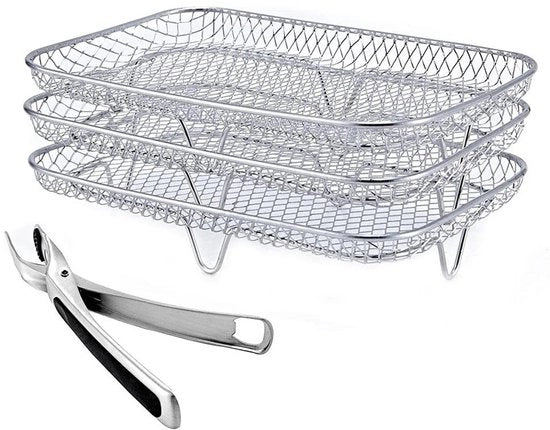 Fornitore di aria - 3 Livelli - Standard di essiccazione alimentare - Compatibile con DZ201/DZ100 - In acciaio inossidabile - Resistente alla lavastoviglie - Dehydratore
