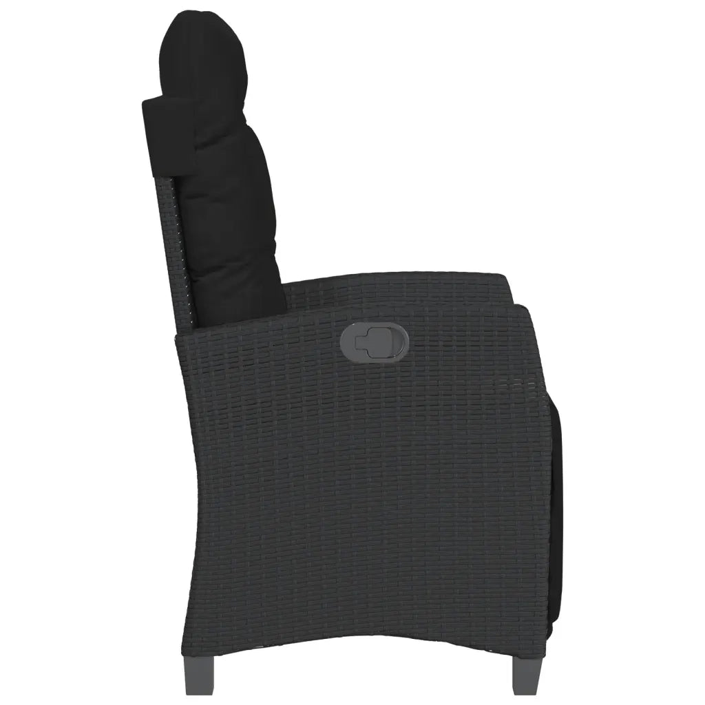Set da Bistr¨° 3 pz | Set Salotto da Giardino con Cuscini Nero in Polyrattan