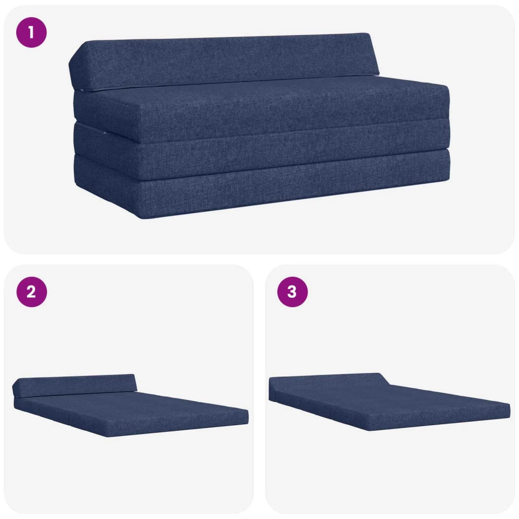Divano Letto Pieghevole Blu 120 x 60 x 49 cm Tessuto