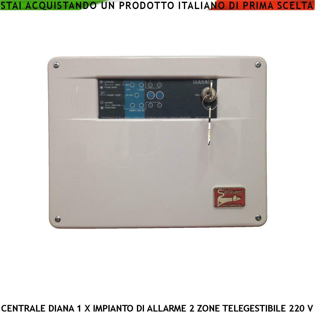 DIANA CENTRALE 2 ZONE ALLARME CHIAVE MECCANICA SECURVERA SH-D1FCDA2ZFD