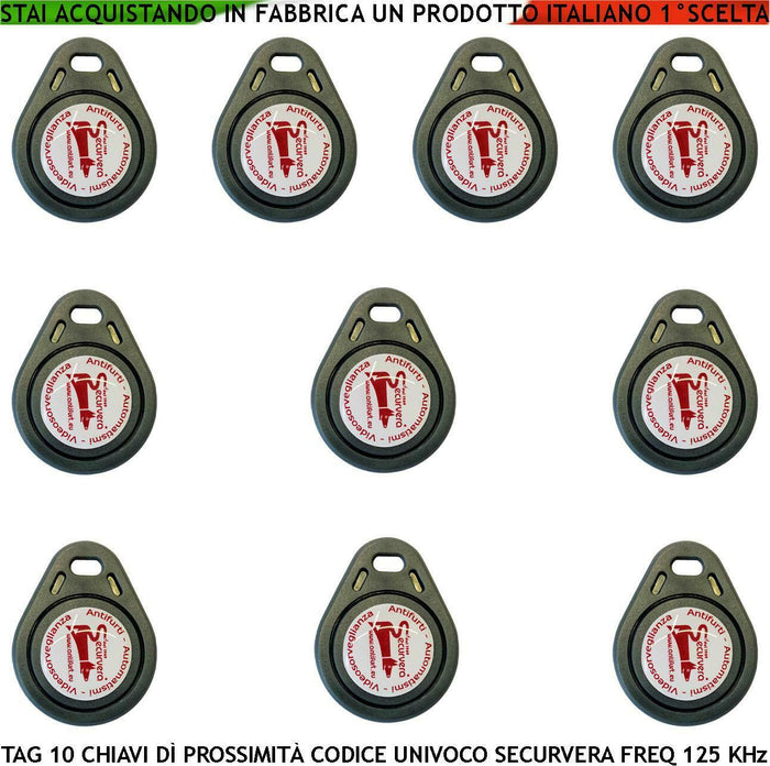 TAG RFID 10 TRASPONDER DI PROSSIMITÀ ALTA SICUREZZA SECURVERA SV-RKMXCPTCSB