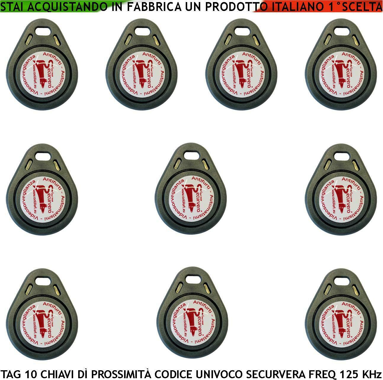 CHIAVE 10 TRASPONDER DI PROSSIMITÀ RFID ALTA SICUREZZA SECURVERA SV-RKMXCPTCSC