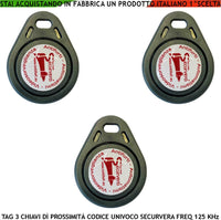 CHIAVE DI PROSSIMITÀ 3 TRASPONDER ALTA SICUREZZA SECURVERA SV-RKM3CPTCSA