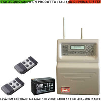 CENTRALE ALLARME LYSA GSM 100 ZONE RADIO 16 ZONE FILO SECURVERA SV-LRGBTC2RZB