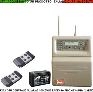 CENTRALE ALLARME LYSA GSM 100 ZONE RADIO 16 ZONE FILO SECURVERA SV-LRGBTC2RZB