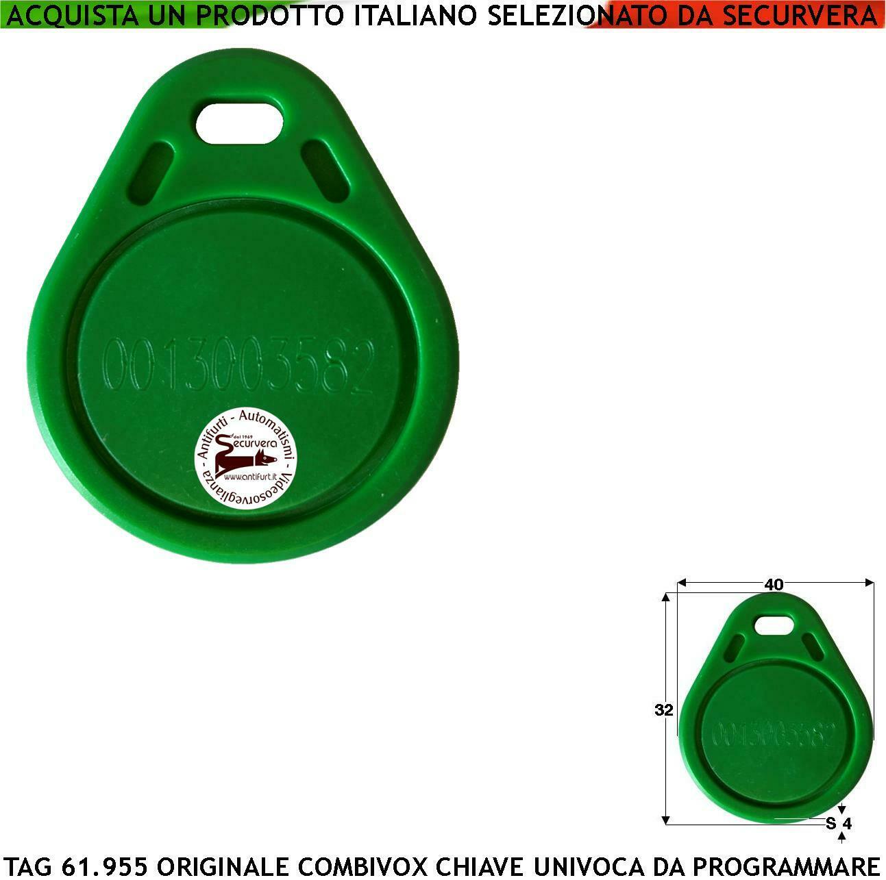 CHIAVE DI PROSSIMITÀ PREIMPOSTATA COMBIVOX TAG 61.955 SECURVERA SC-TAGSUNCCTC