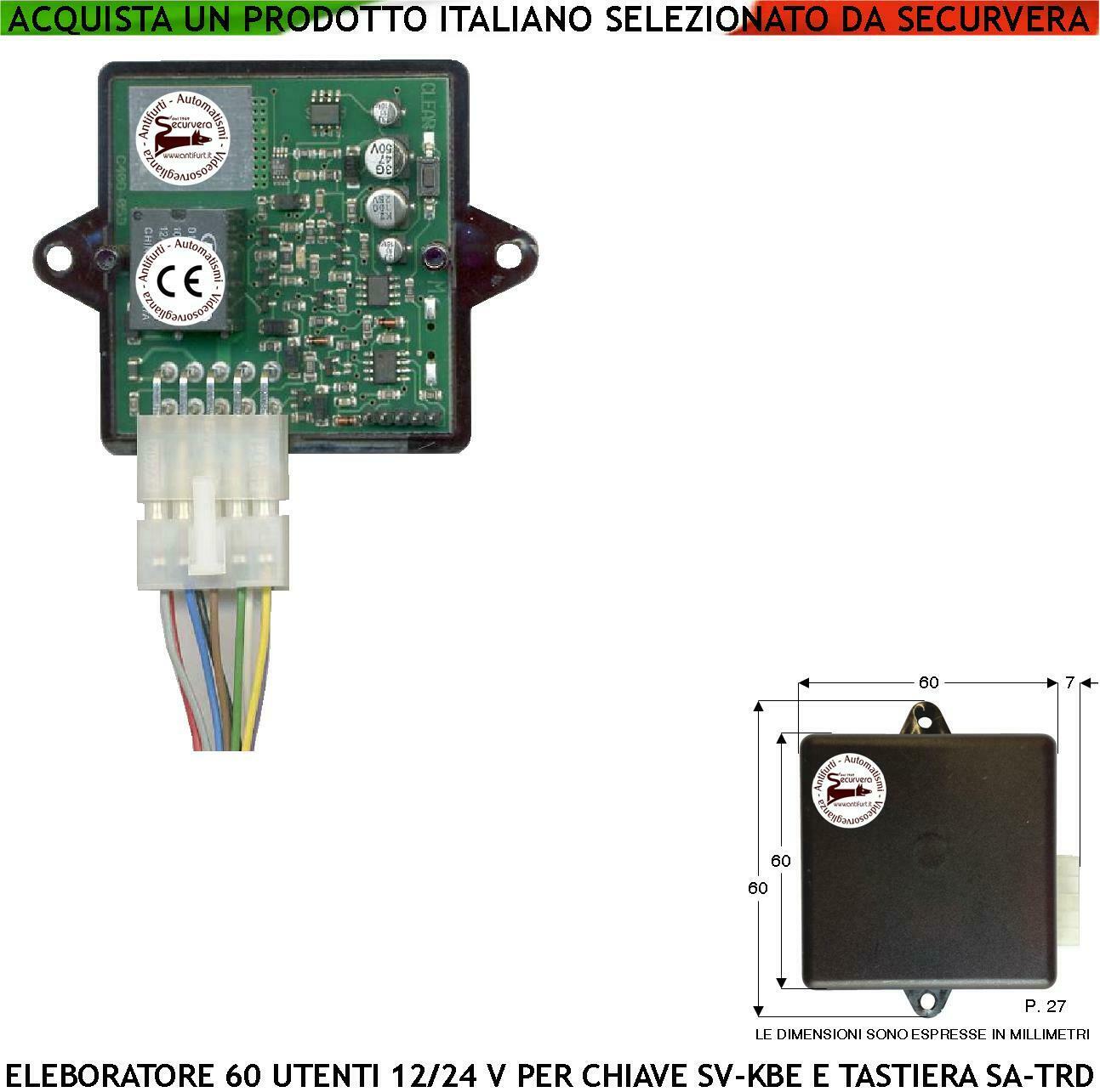 DECODIFICATORE ELETTRONICO 60 UTENTI SECURVERA SA-ECSCEUCSUD