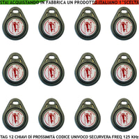 CHIAVI ELETTRONICHE DI PROSSIMITÀ 12 TAG ALTA SICUREZZA SECURVERA SV-RKMDCPTCSD
