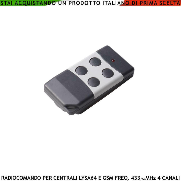 RADIOCOMANDO 4 CANALI PER CENTRALE ALLARME RADIO FILO SECURVERA SV-RLQRQLAGNA