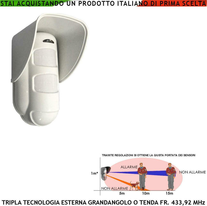 DOPPIO INFRAROSSO E MICROONDA TRASMETTE ALLARME SECURVERA SV-DIRBAETSRA