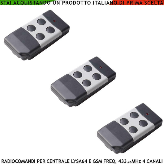3 TELECOMANDI TX4M 4 CANALI PER CENTRALE ALLARME RADIO SECURVERA SV-RLQ3RQLANC
