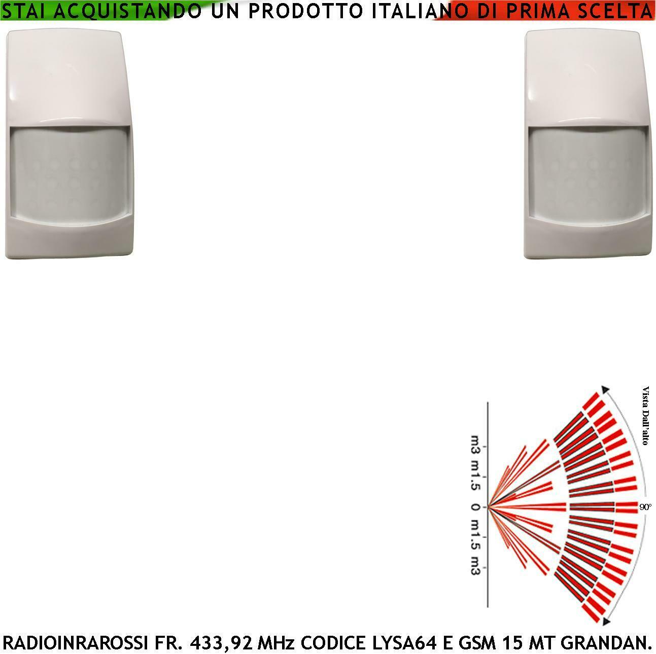 SENSORE INFRAROSSO RADIO 2 PEZZI PIR40VR SECURVERA SS-PIRSIRLVSB