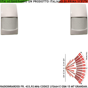 SENSORE INFRAROSSO RADIO 2 PEZZI PIR40VR SECURVERA SS-PIRSIRLVSB