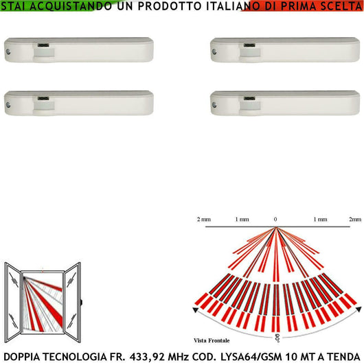 SENSORI DI MOVIMENTO A DOPPIA TECNOLOGIA RADIO TENDA SECURVERA SS-DTBMPT4DTD